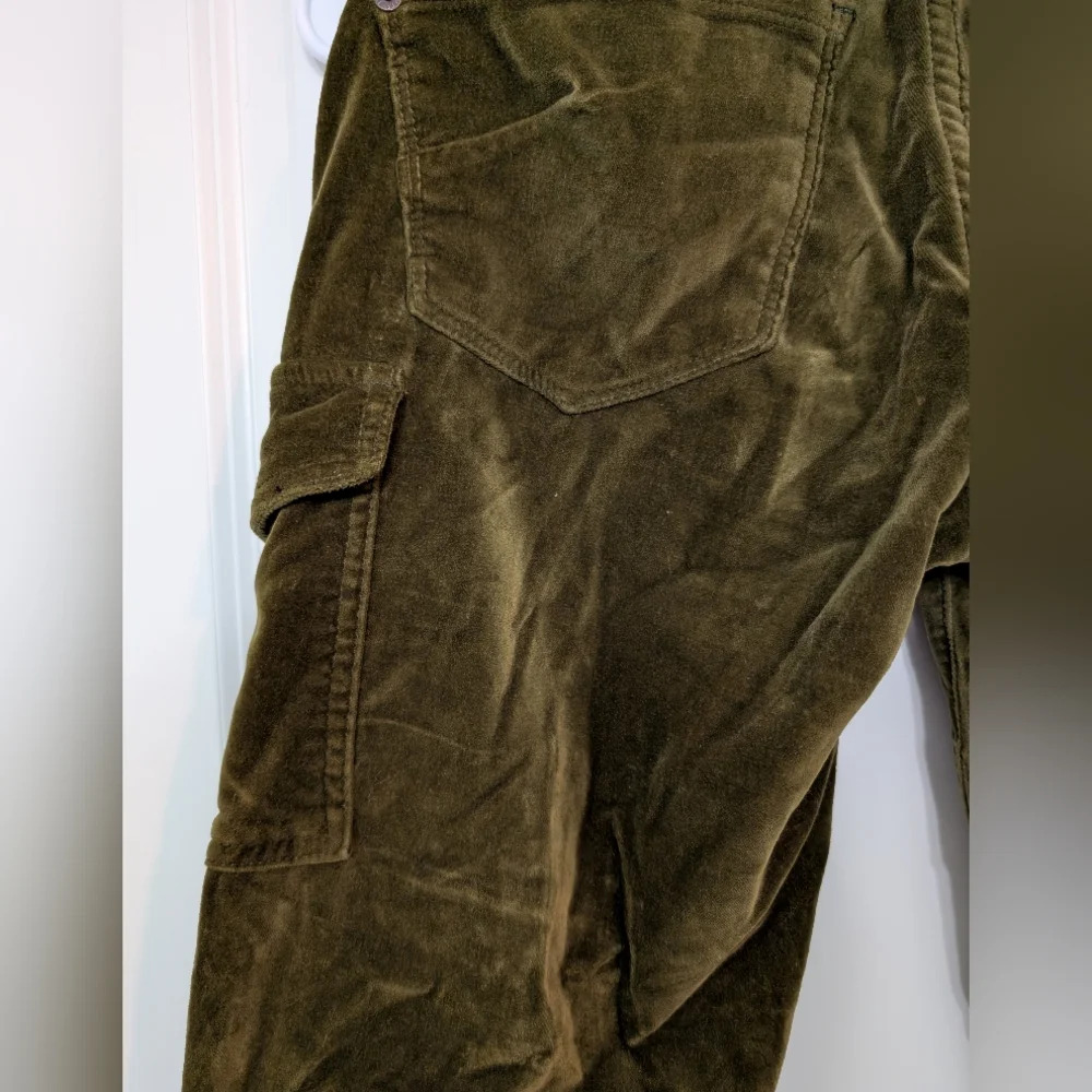 James Jeans Twiggy Ankle Cargo, Moss Velveteen, Size 27, Velvet, Olive - Picture 3 of 5